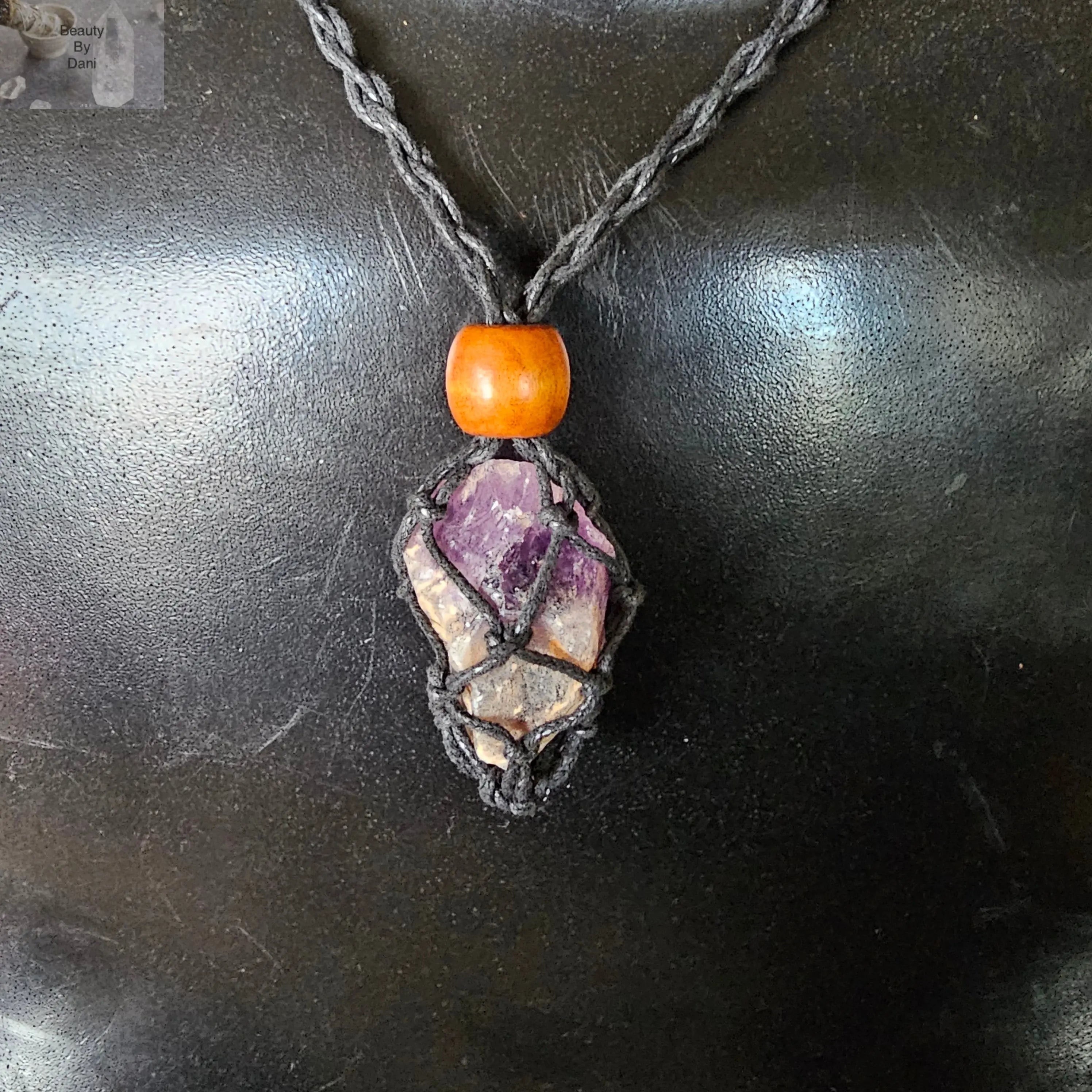 Handcrafted Amethyst Crochet Necklace