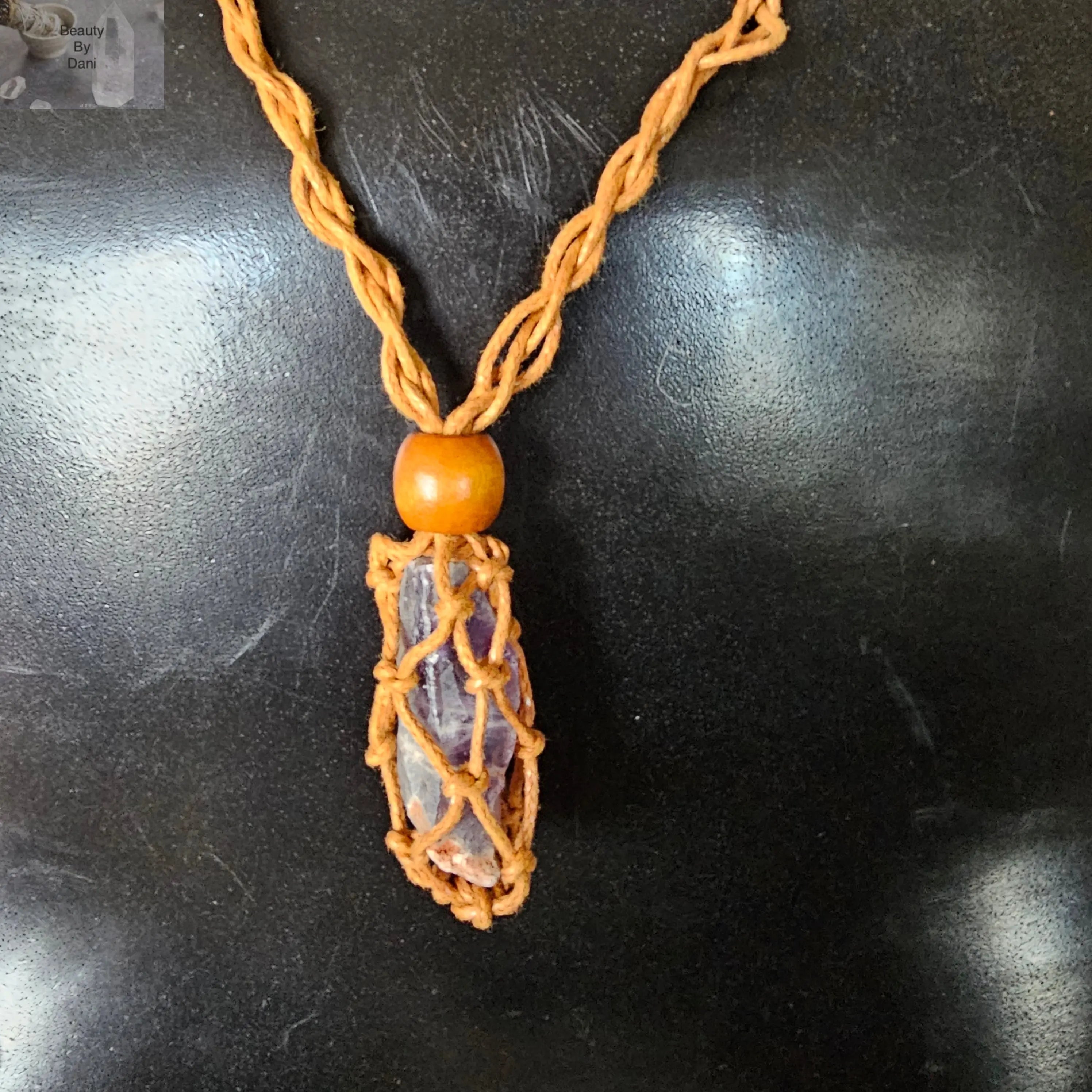 Handcrafted Amethyst Crochet Necklace