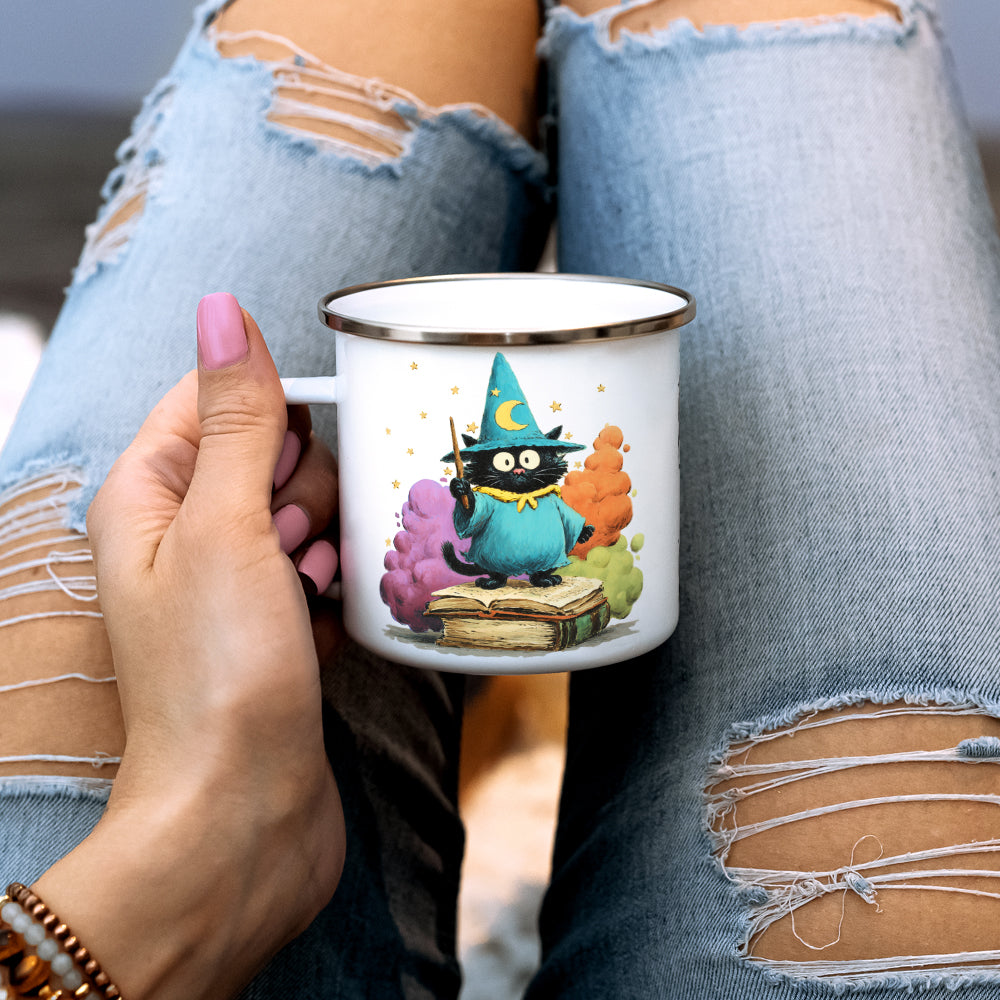 Bookish Wizard Cat Camp Mug