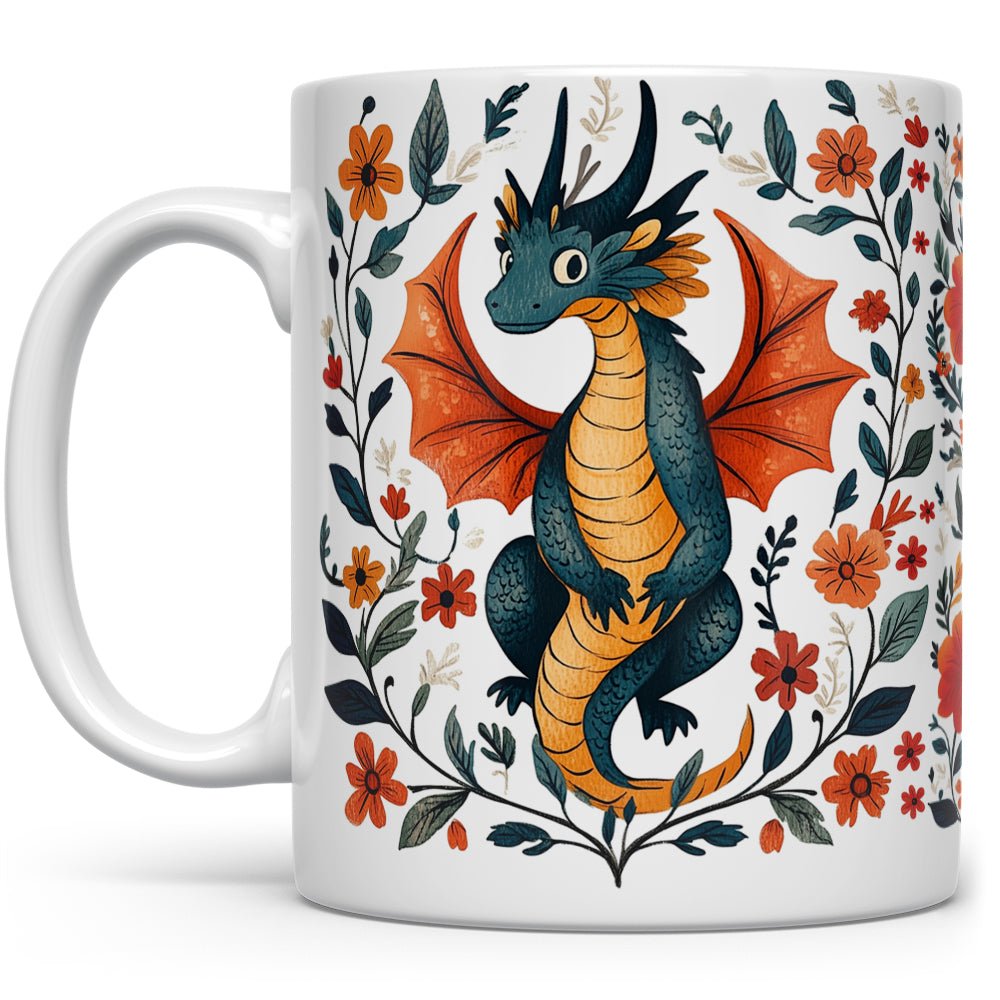 Floral Dragon Mug