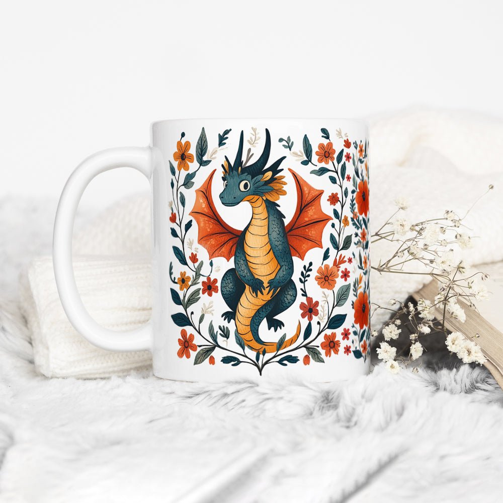 Floral Dragon Mug
