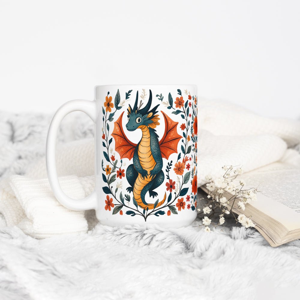 Floral Dragon Mug