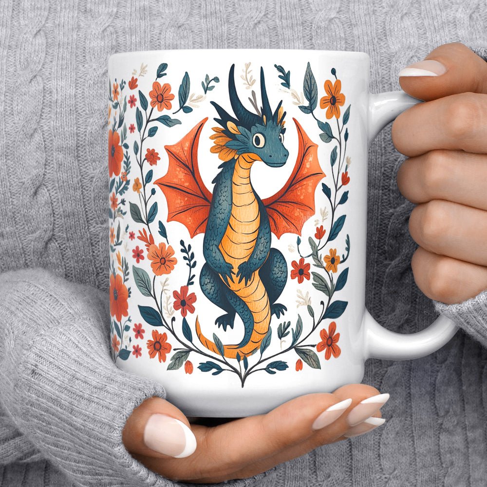 Floral Dragon Mug