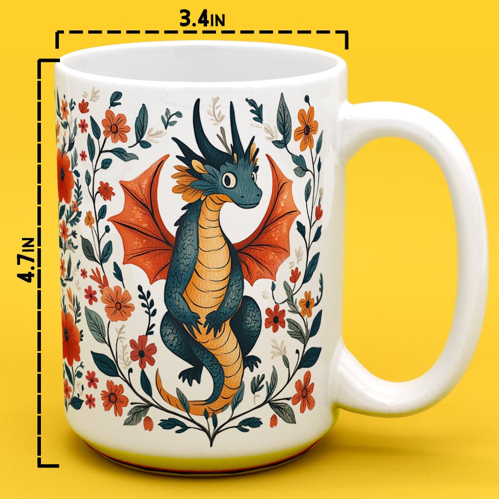 Floral Dragon Mug