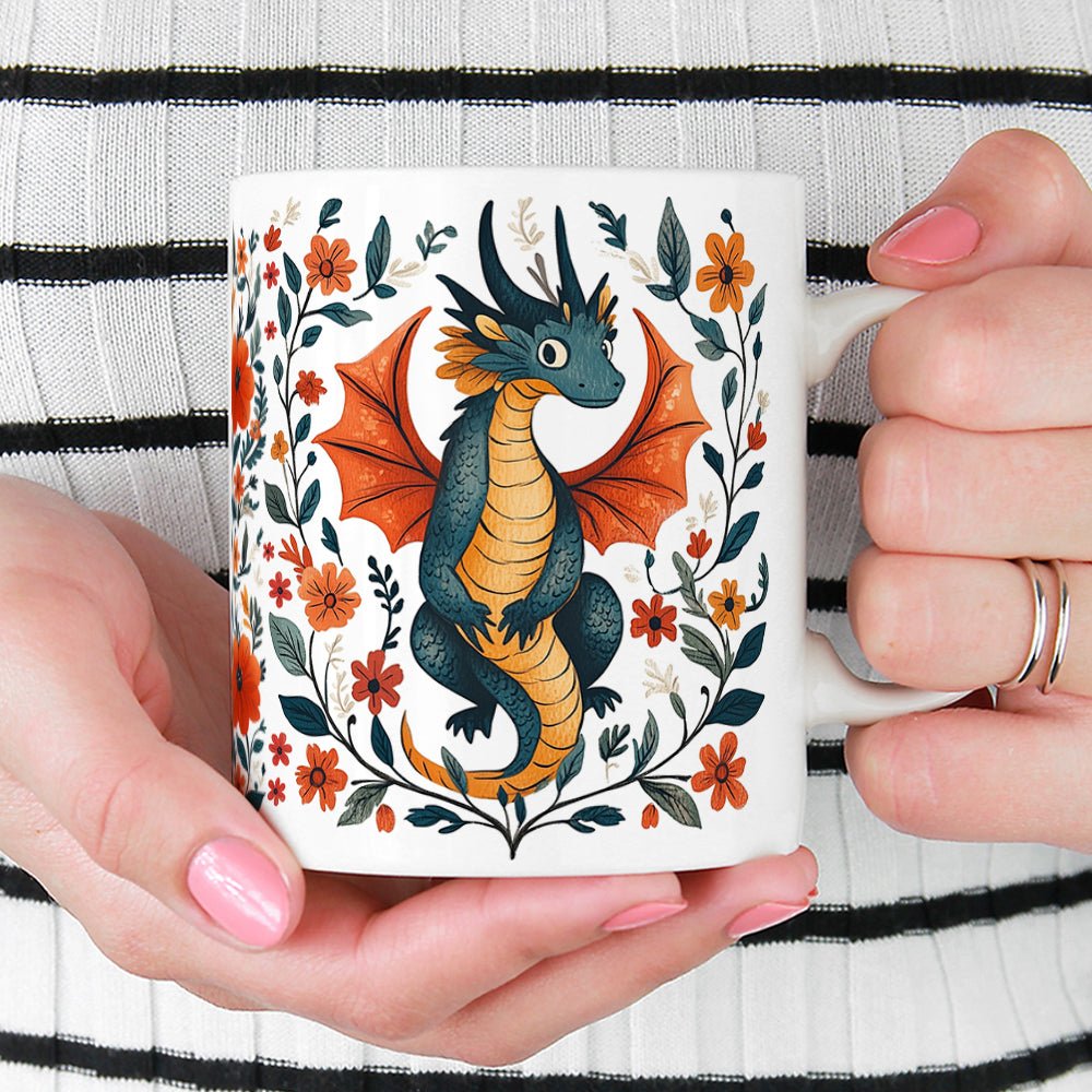Floral Dragon Mug